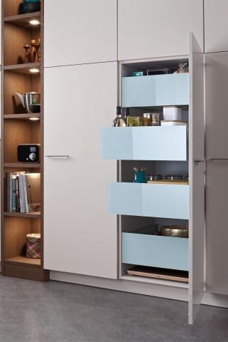 Classic FS Recessed Pantry Doors and Deep Pull Out Drawer System